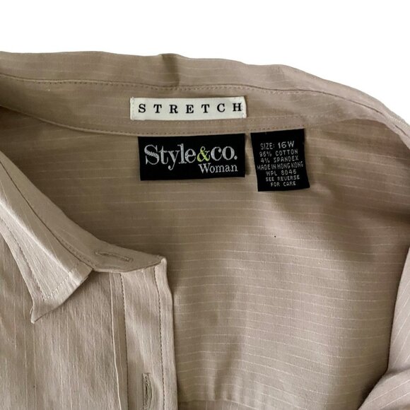 Style & Co Stretch Button Up Short Sleeve Shirt Size 16W NEW NWT - Picture 8 of 9